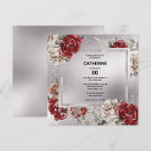 Rode zwarte roos zilverkleurige roodbaars kaart (Voorkant / Achterkant)