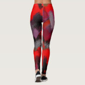 Rode zwarte roze schilderplaat leggings (Achterkant)