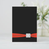 Rode Zwarte RSVP Kaart (Staand voorkant)