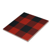 Rode zwarte rustieke Buffalo Plaid Print Tegeltje (Zijkant)
