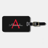 Rode Zwarte Script Meisjes Monogram Naam