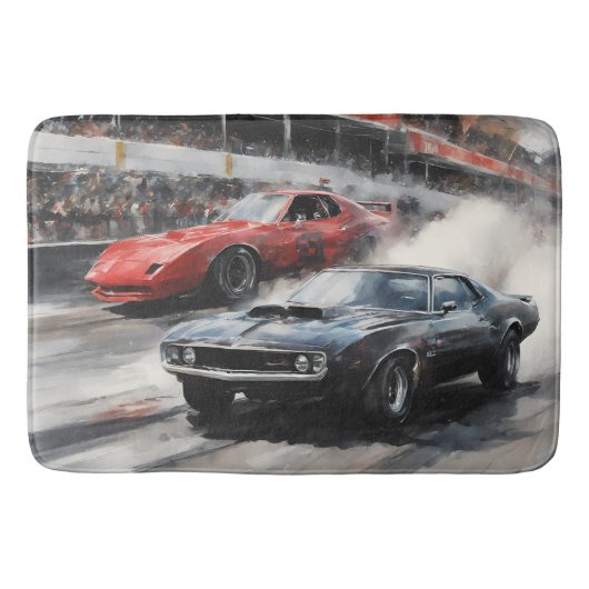 Rode & Zwarte Spier auto's Badmat (Voorkant)