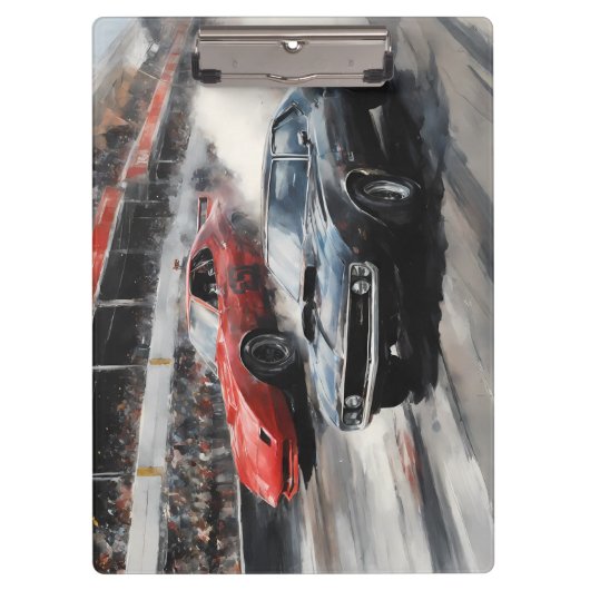 Rode & Zwarte Spier auto's Klembord (Voorkant)