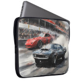 Rode & Zwarte Spier auto's Laptop Sleeve (Voorkant Rechts)
