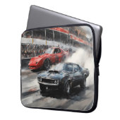 Rode & Zwarte Spier auto's Laptop Sleeve (Voorkant Links)