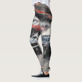 Rode & Zwarte Spier auto's Leggings (Links)