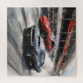 Rode & Zwarte Spier auto's Legpuzzel (Horizontaal)