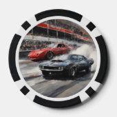 Rode & Zwarte Spier auto's Poker Chips (Achterkant)