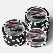 Rode & Zwarte Spier auto's Poker Chips (Opstapeling)