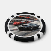 Rode & Zwarte Spier auto's Poker Chips (Enkel)