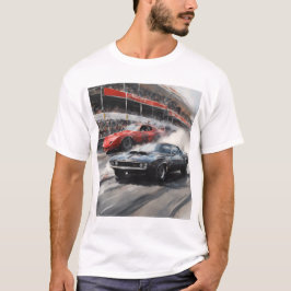 Rode & Zwarte Spier auto's T-shirt
