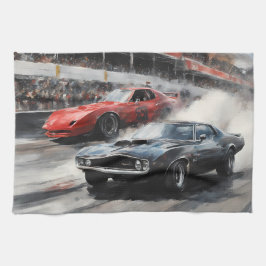 Rode & Zwarte Spier auto's Theedoek