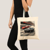 Rode & Zwarte Spier auto's Tote Bag (Voorkant (product))