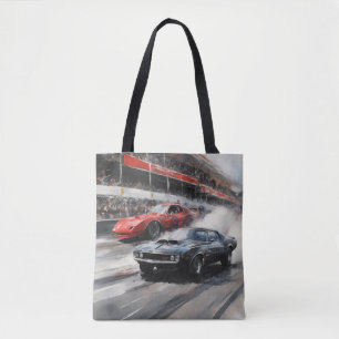 Rode & Zwarte Spier auto's Tote Bag