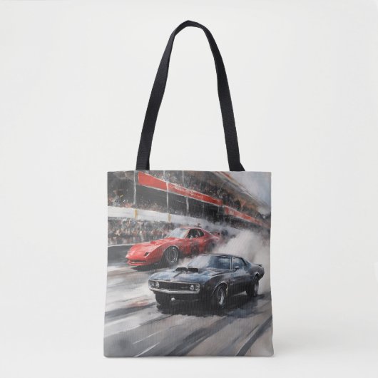 Rode & Zwarte Spier auto's Tote Bag (Voorkant)