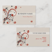 Rode zwarte spieren en bloemen visitekaartje (Voorkant / Achterkant)