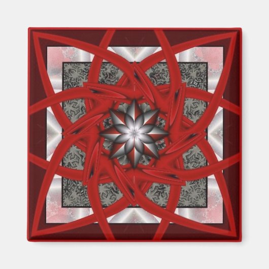 Rode Zwarte Ster 2 Magneet (Voorkant)