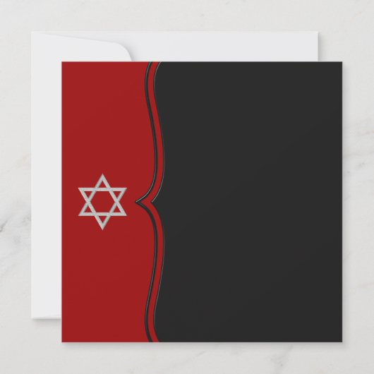 Rode zwarte ster van David Bat Mitswa Kaart (Achterkant)