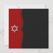 Rode Zwarte Ster van David Bat Mitzvah Kaart (Achterkant)