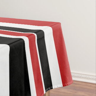 Rode zwarte strepen in tablecloth tafelkleed