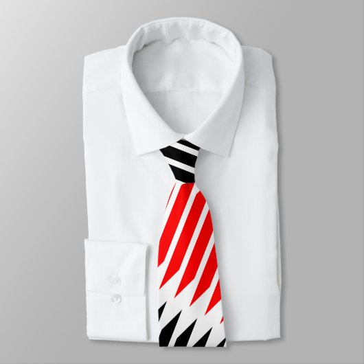 Rode zwarte strepen op wit stropdas (Gebonden)