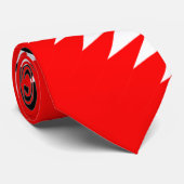 Rode zwarte strepen op wit stropdas (Opgerold)