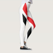 Rode/Zwarte Strepen op Witte Broek 1 Leggings (Rechts)