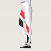 Rode/Zwarte Strepen op Witte Broek 1 Leggings (Links)