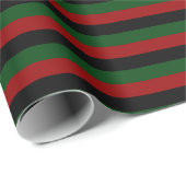 Rode zwarte strepen Pan African Happy Kwanzaa Cadeaupapier (Rol Hoek)
