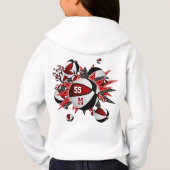 rode zwarte teamkleuren meisjes basketballen (Achterkant)