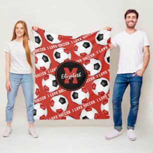 Rode zwarte teamkleuren waar ik dol op ben van het fleece deken