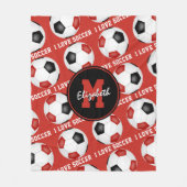 Rode zwarte teamkleuren waar ik dol op ben van het fleece deken (Voorkant)