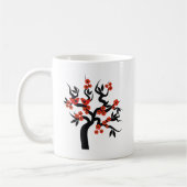 Rode zwarte Tortelduifjes sakura cherry tree & Blo Koffiemok (Links)