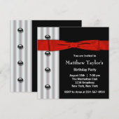 Rode Zwarte Tuxedo Bow Stropdas Mannen Verjaardags Kaart (Voorkant / Achterkant)