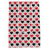 Rode Zwarte Valentijn Liefdes Hartjes Medium Cadeauzakje (Achterkant)