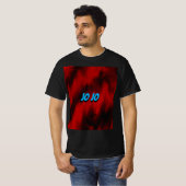 Rode zwarte vlammen moderne geometrische trendy 2 t-shirt (Voorkant volledig)