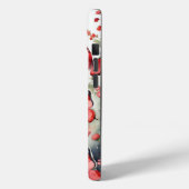 Rode & Zwarte Vlinders Bloemen iPhone / iPad case (Achterkant / Links)