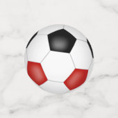 rode zwarte voetballen kinder partij confetti (Kleine voorkant)