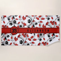 Rode zwarte voetballen patroonteamgeest