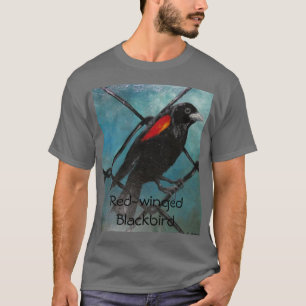 rode zwarte vogel t-shirt