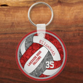 rode zwarte volleybal sleutelhanger met mascotte s (Voorkant)