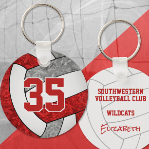 rode zwarte volleybal sleutelhanger met mascotte s