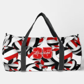 Rode zwarte volleybal team kleuren patroon plunjezak (Voorkant)