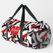 Rode zwarte volleybal team kleuren patroon plunjezak (Rechterhoek)