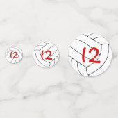 rode zwarte volleybalfeest confetti (Achterkanten)