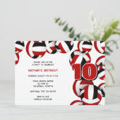 Rode zwarte volleyballen jongens meisjes verjaarda kaart (Staand voorkant)