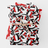 Rode zwarte volleyballen Team viering verjaardag Inpakpapier Vel (In situ)