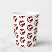 Rode zwarte volleyballen verjaardagsfeestje papieren bekers (Links)