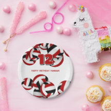 Rode zwarte volleyballen verjaardagsfeestje voor k