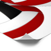 Rode zwarte volleyballen verjaardagsfeestje voor k poster (Hoek)